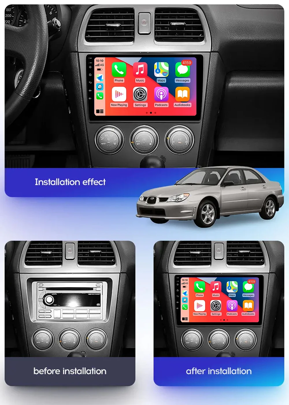 Android 14 Car Radio For Subaru Impreza GD GG 2002 - 2007 Multimedia Carplay Video Player Navigation GPS CarPlay Head Unit DVD