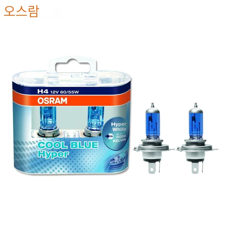 OSRAM  H7 H4 H1 H11 HB3 9005 HB4 9006 Halogen Headlight Car Light Hi/Lo Beam 5300K 12V 55W Cool Blue Hyper White Bulb(2 Pieces)