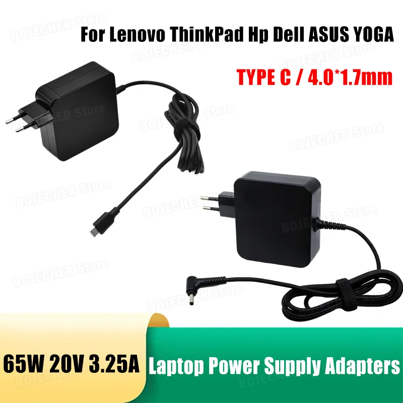 65W 20V 3.25A TYPE C 4.0*1.7mm Laptop Power Supply Adapters For Lenovo ThinkPad Hp Yoga Dell ASUS XiaoXin 310 45W Laptop Charger