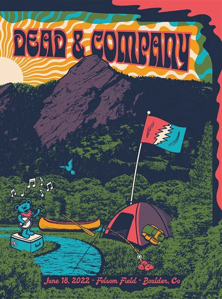 Home Pintura Decorativa Cartaz De Seda, Arte Adesivos De Parede, Estádio Dodger Dead and Company, Summer Tour, 2022