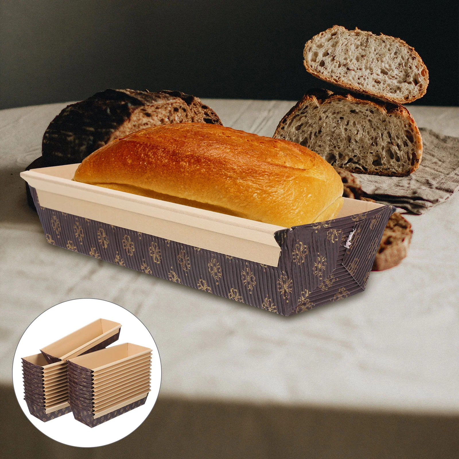 

25 Pcs Bake Bread Tray Snack Containers Kitchen Baking Mold Paper Pan Loaf Pans for