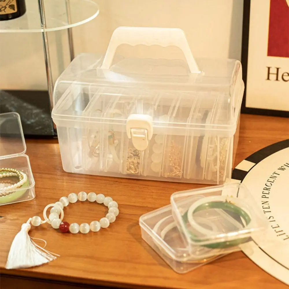 1Pcs Durable Transparent Jewelry Storage Box Desktop Storage Home Supplies Bracelet Box Mini Flip Cover Plastic Case