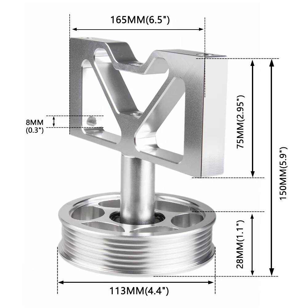 RASTP-New Aluminum Car Billet Competition Air Pump Idler Bracket With Pulley For 79-95 Ford Mustang 5.0L RS-EM1045