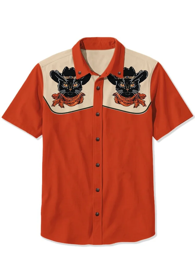 Summer men's shirt, outdoor casual short sleeved Hawaiian shirt, men's fashionable clothing, button up lapel top