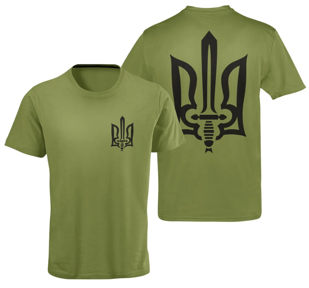 Men Cotton Shirt Ukrainian T Shirt Zelensky T-shirt Ukraine Trident Sword Tee  Graphic T Shirts Harajuku Streetwear Summer Tops