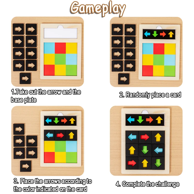 เด็กทิศทางความรู้ความเข้าใจ Sensory เกม Montessori Parish ของเล่นการคิดเชิงตรรกะการฝึกอบรมสีรูปร่างการจับคู่ของเล่นเพื่อการศึกษาของขวัญ
