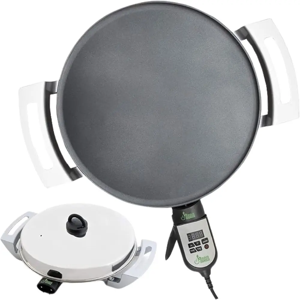 

Addis Griddle (Mitad/Mogogo) –16 inch Digital Electric Griddle or Injera, Lese, Pancake – Even Heat Distribution