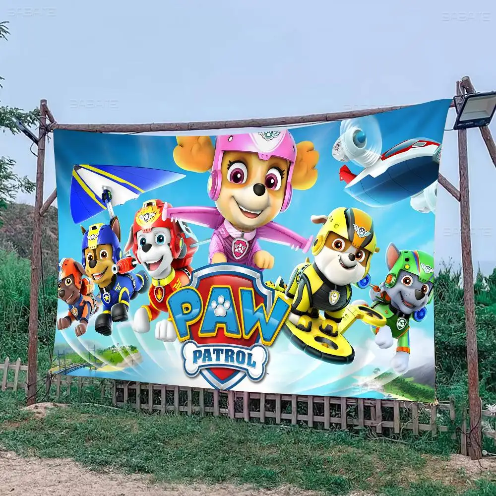 Cartoon P-Patrol Cute Dog Retro Flags Multiple Choice Living Studio Booth Interior Decoration Banner