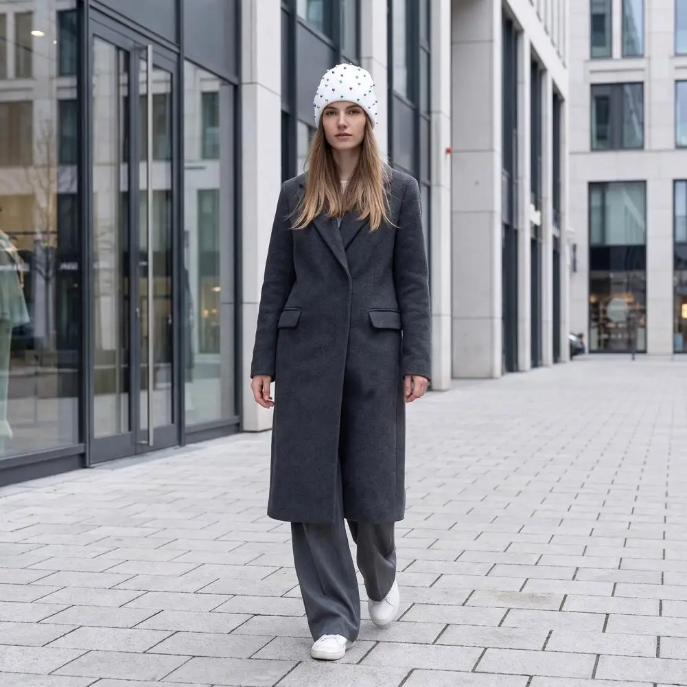 Winter S for Women Unisex with Colorful Beads Winter Warm Knitted Hat Cozy Stretch Skull Cap for Outdoor Street Wear for Winter