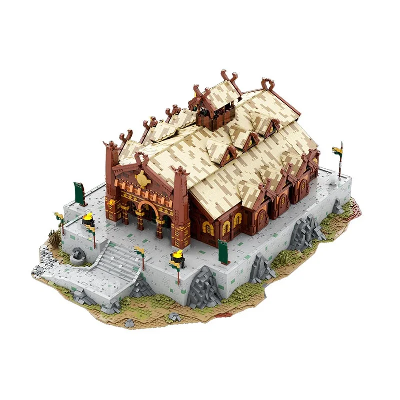 10029pcs MOC UCS Meduseld Golden Hall Edoras Model Building blocks Christmas gifts Construction toy Assemble DIY creative Brick