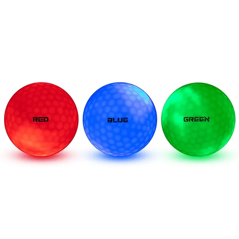 PlayEagle Luminous Balls Una caja de 6 (3 colores) duración de la batería 40 horas pelotas luminosas de golf