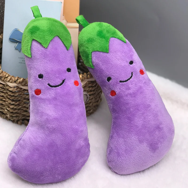 Funny Vegetables eggplant Plush Toy Sound Squeaky Children Toy Gift Stuffed Plant Kids Birthday Gifts