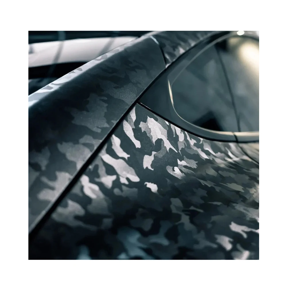 Great Deals：Carlas Camouflage Black  Forged Carbon Color Rolls TPU PPF Film Wrapping Film Car Tint Film Car Paint Protection PPF