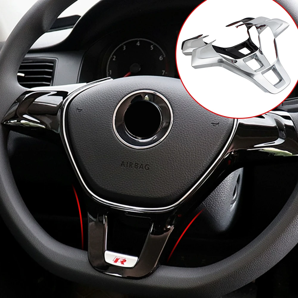 Car Interior Steering Wheel Cover Trim Sticker Accessories for Volkswagen VW Golf 7 GTI MK7 POLO 2014 2015 Jetta MK6 2015 2016