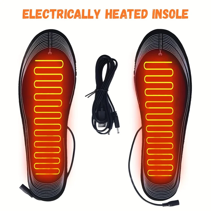 USB Electric Heated Shoe Insoles Croppable Foot Warming Pad Feet Warmer Pads Socks Mat Winter Warm Outdoor Sports Heating Insole