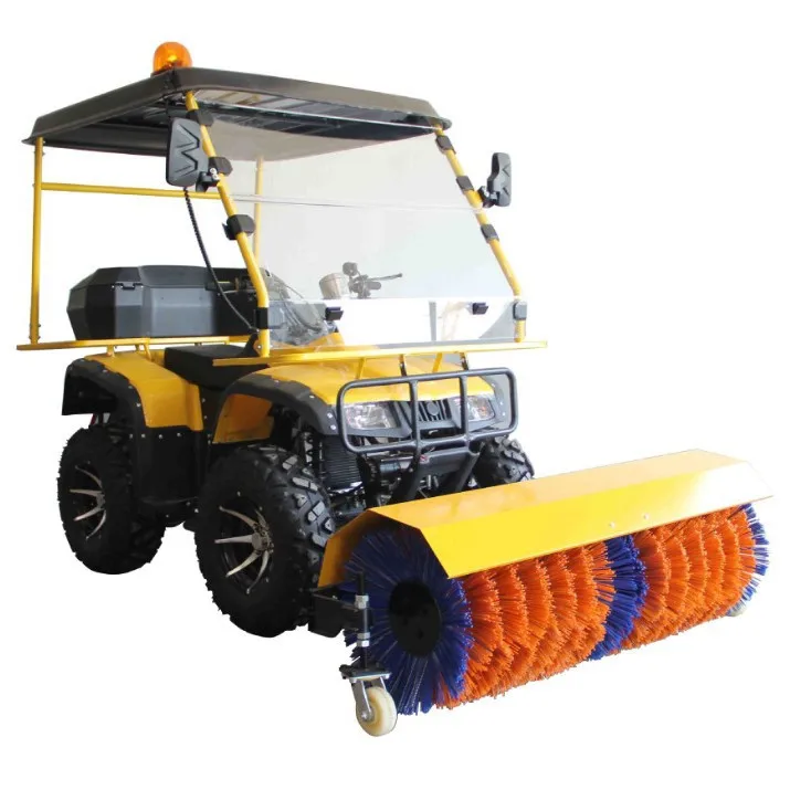 Community Snow Clearing Vehicle 4WD Utility with Windshield, Power Sweeper for Pavement
