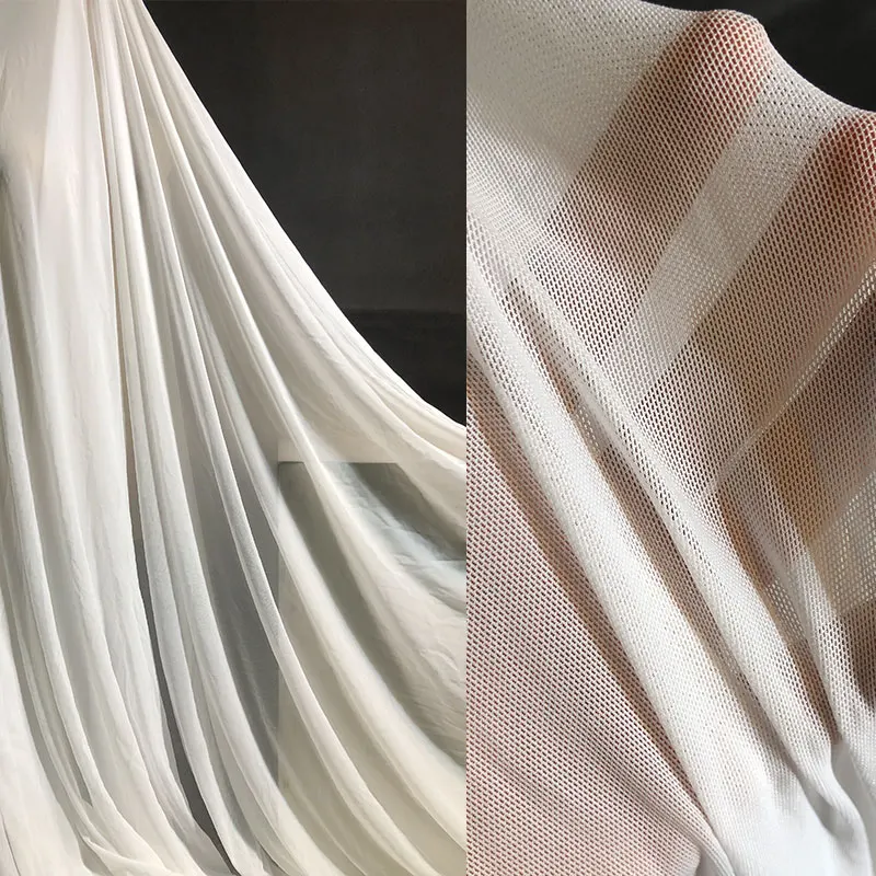 

Высокоэластичная четырехсторонняя эластичная белая сетчатая мягкая сетчатая ткань «сделай сам», украшение для свадебного платья, занавеска, домашний текстиль