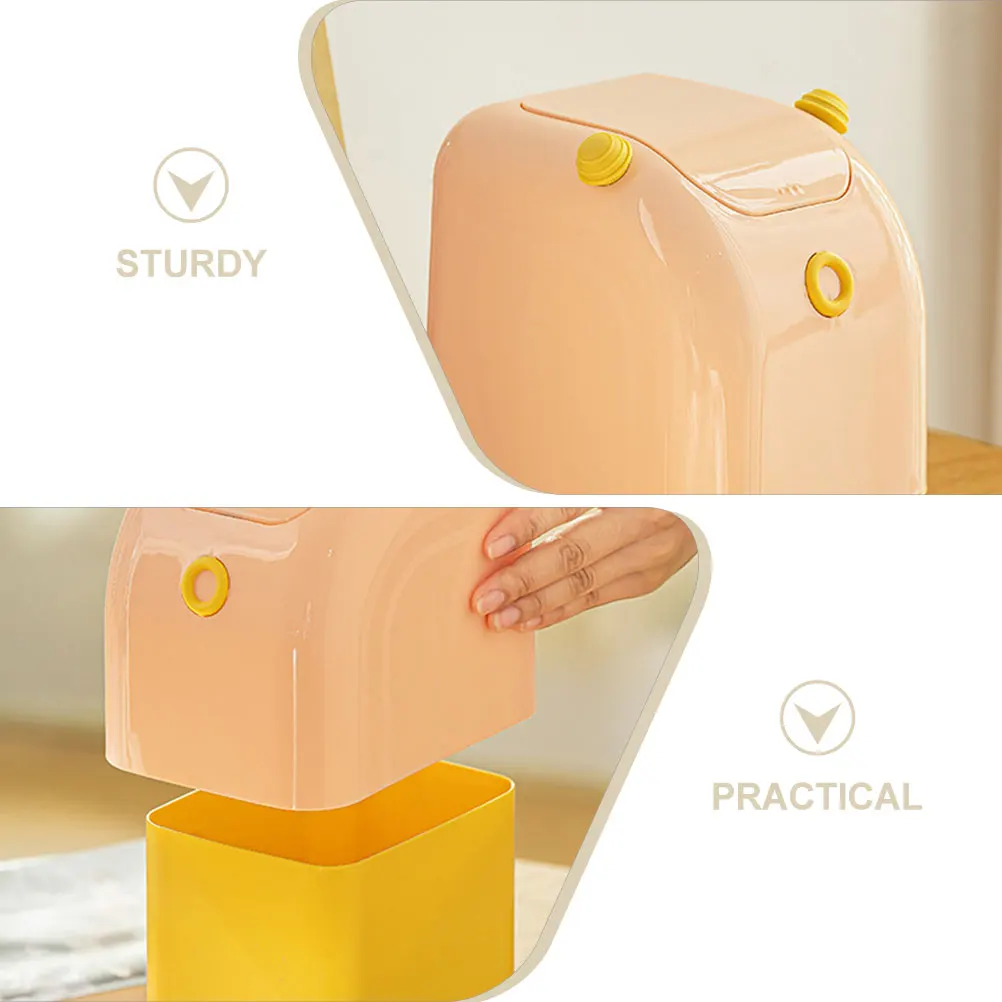 

Desktop Trash Can Counter Bin Mini Countertop Garbage Silica Gel Waste Basket for Office