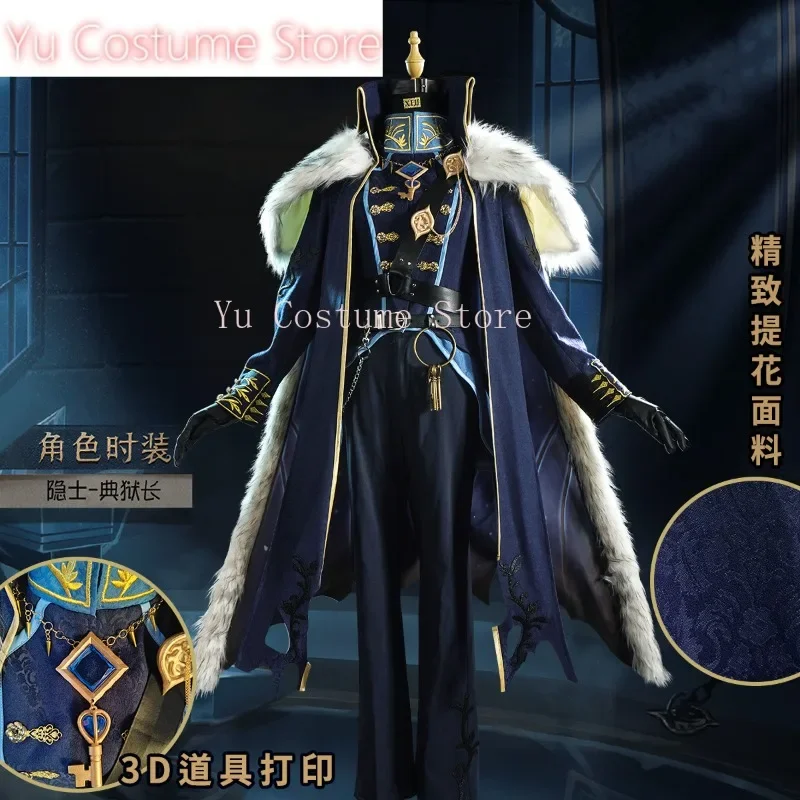 Yu Identity V Hermit Alva Lorenz Warden Skin Game Suit Handsome Gothic Uniform Cosplay Costume Halloween Party Outfit