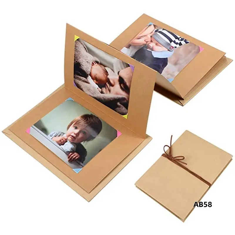 2X Kraft Paper Album Vintage Accordion Style DIY Scrapbook Album Crafts Valentine's Day Wedding Anniversary