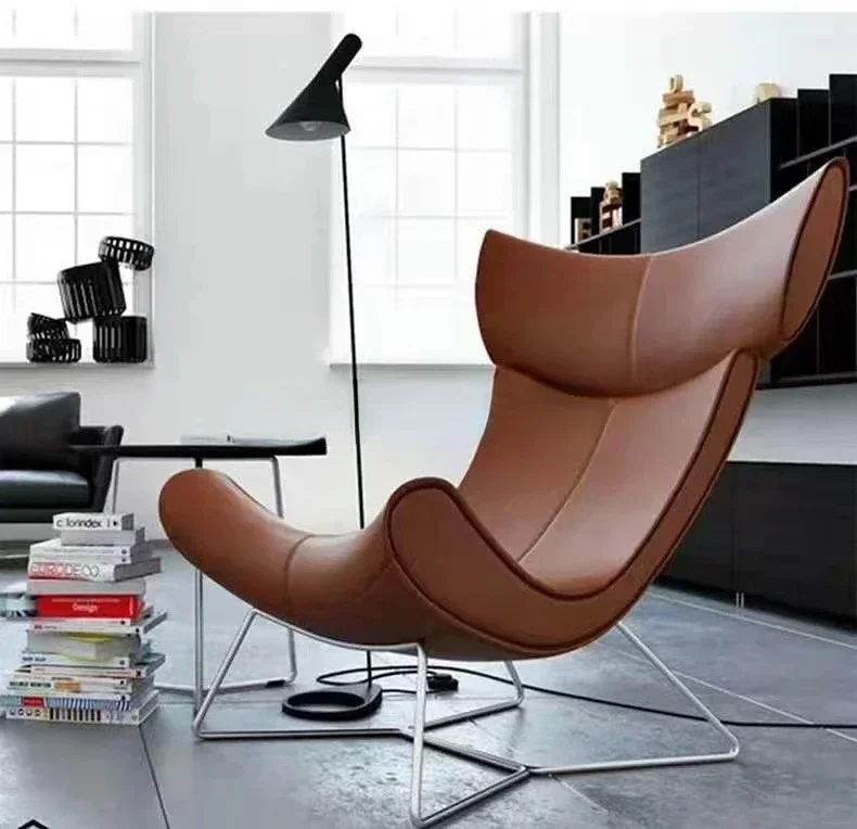 Fauteuil en cuir avec accoudoirs, mobilier design moderne, pour salon, loisirs, maison