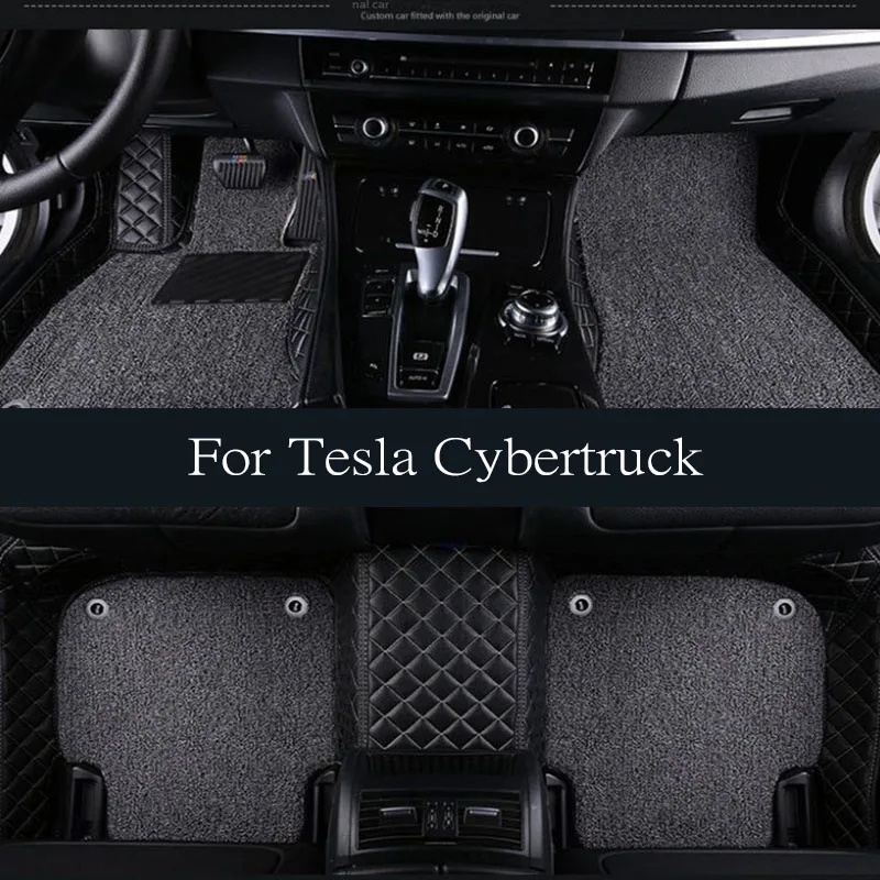 TPE Floor Mats for 2024 Tesla Cybertruck Pickup All-Weather Trunk Bed Mats Odorless High-Coverage Floor Liner Protection