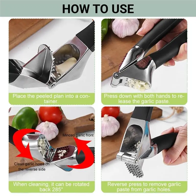 J1UL1N Garlicpress Made Of Zinc Alloy Manual Includes Cleaning Brush Extra Robust And Stable