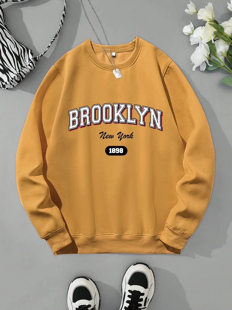 Brooklyn New York 1898 Printing Men'S Sweatshirt Fashion Street Clothes Autumn Casual Hoodies Autumn Warm Fleece Male Streetwear