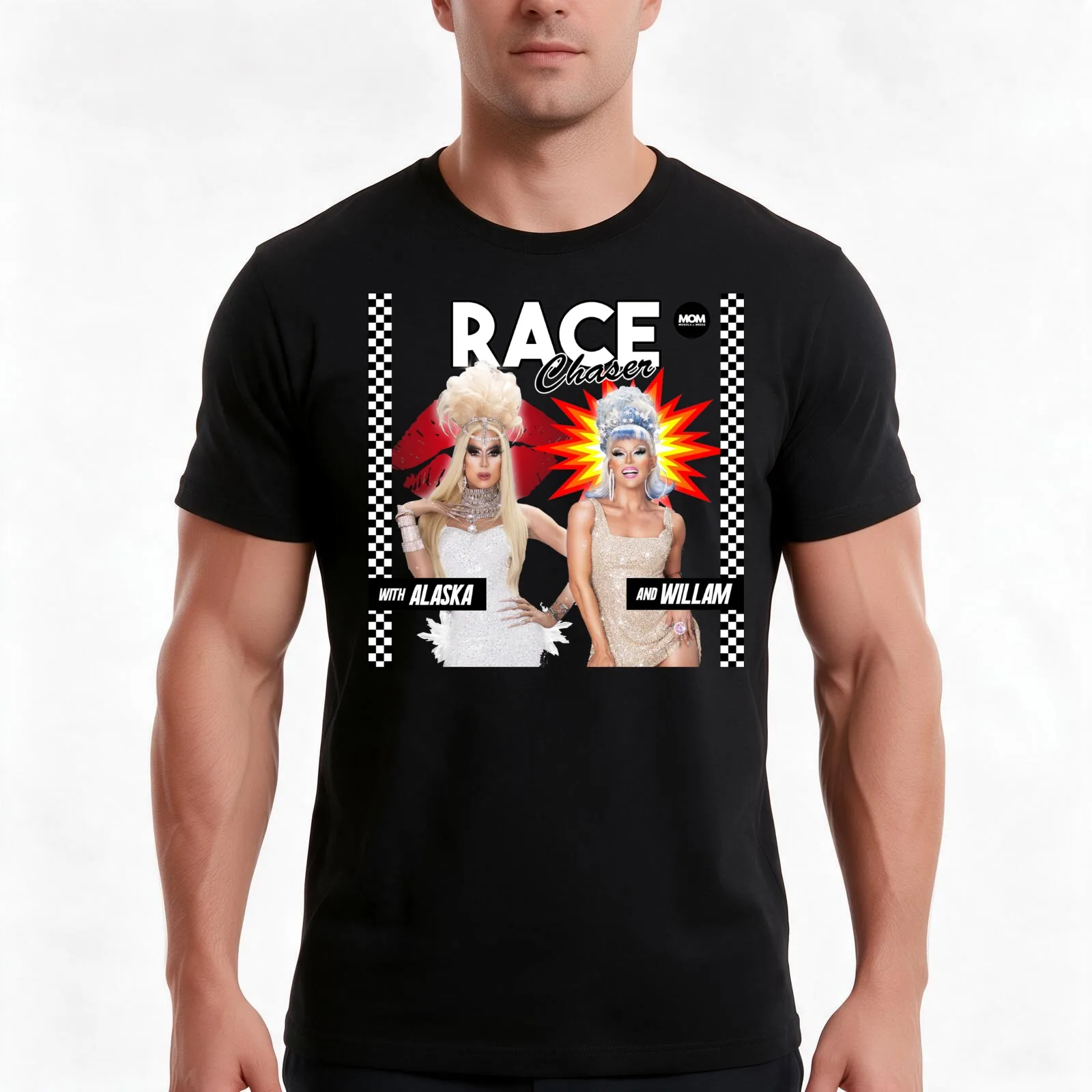 Race Chaser All Stars 7 Willam Alaska T-Shirt, Summer Casual Cotton Tee, Oversized Streetwear Tops, Vintage Graphic Print