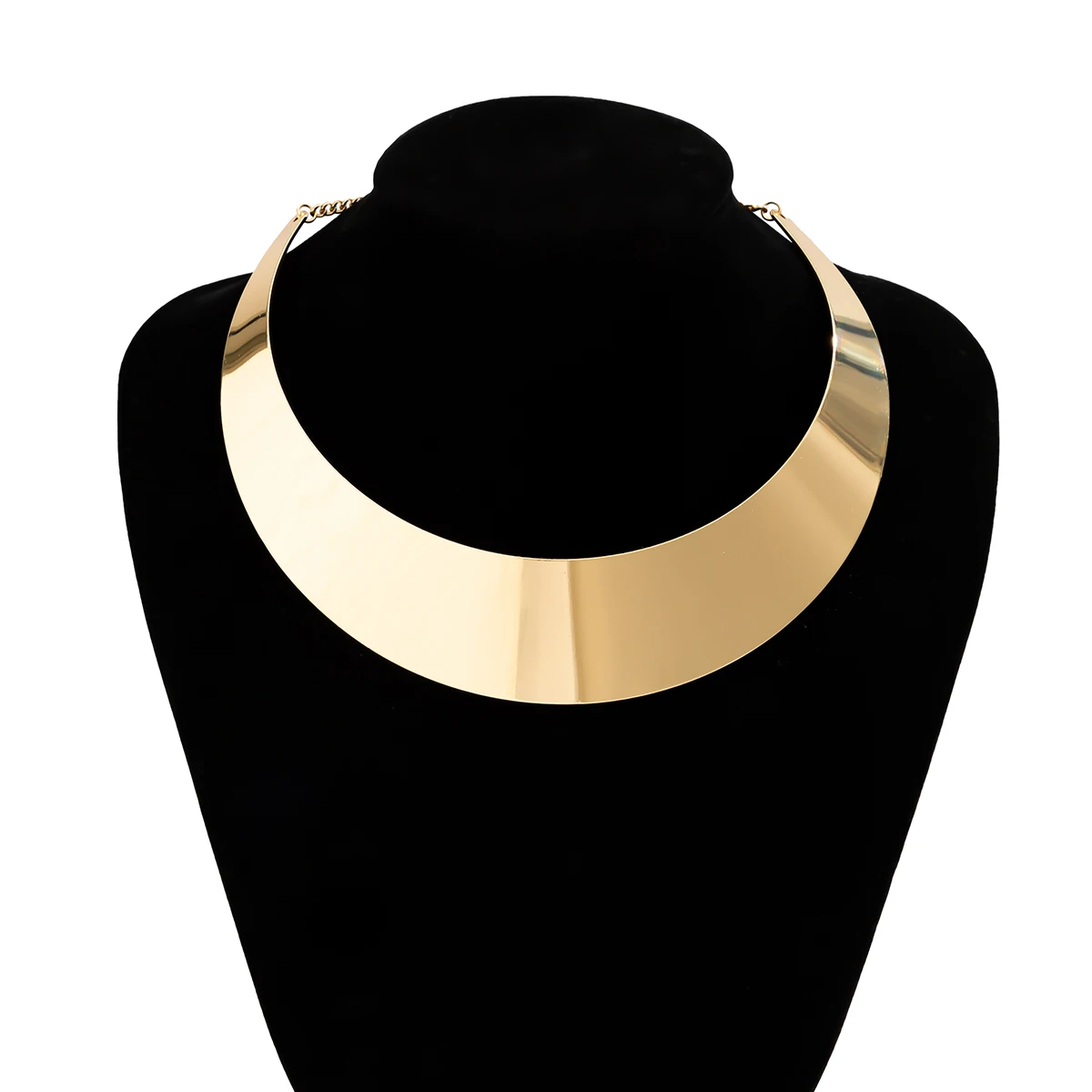 IngeSight.Z Europe Street Wide Short Necklaces for Women Punk Exaggerated Chunky Collar Necklace Gold Color Geometric Jewelry