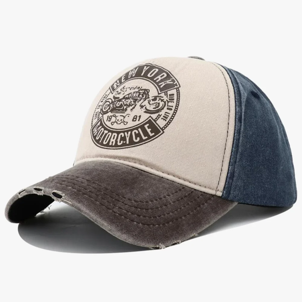 Unisex Baseball Caps Man Women Retro Cap Letters & Motor Print Retro Adjustable Hats Spring and Summer Outdoor Sunscreen Hat