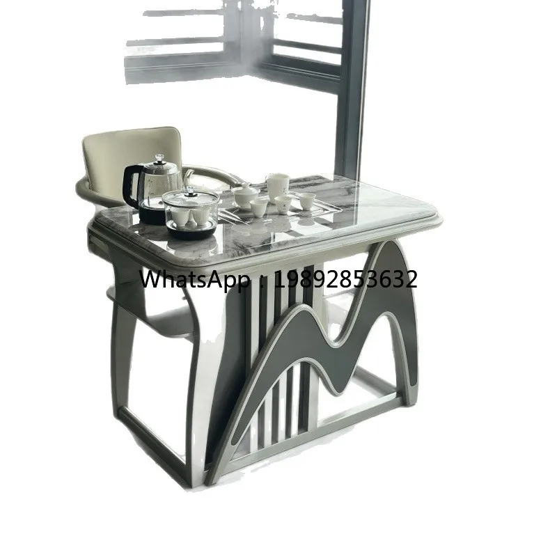 LYY Simple Home Small Tea Table Light Luxury Italian Minimalist Integrated Table Small Tea Brewing Table Balcony Complete Set