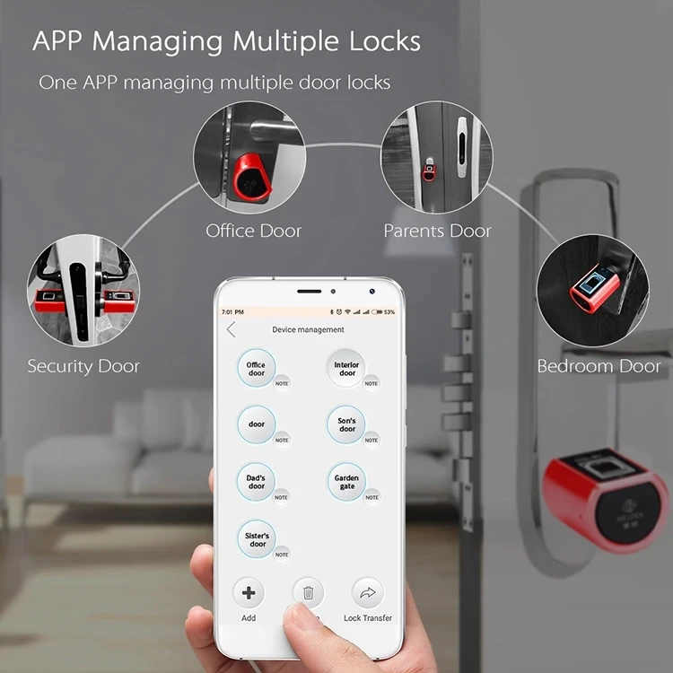 Fingerprint Apartment Electric Smart Door Lock Wood Doors Lever Smart Lock Mortise Cerraduras Inteligentes Home Fingerprint Lock