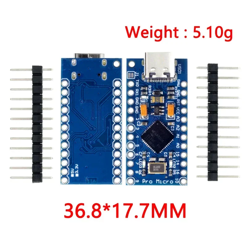 Pro Micro adopts Atmega32U4 usb update program 5V/16M single-chip microcomputer development board Type-C USB head