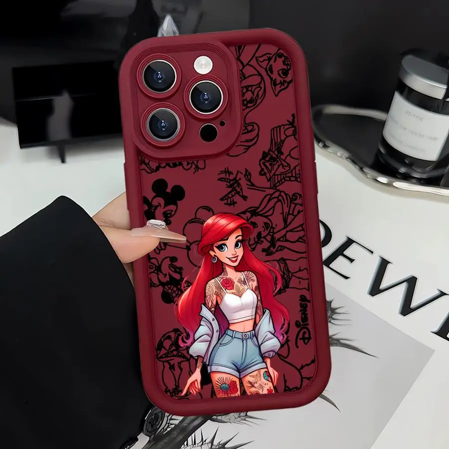 حافظة ناعمة من مادة TPU لهاتف آيفون 11Pro 16 Plus 16e 13 Pro MAX XS XR 17 Air 11 14 12 Mini 15 Plus Fashion Princess