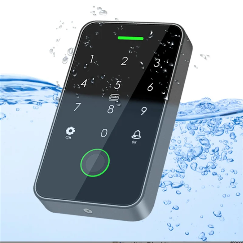 

ABUO-Dual RFID 125Khz+13.56Mhz NFC Tuya Outdoor Fingerprint Access Control Keypad IP67 Waterproof Biometrics Door Opener