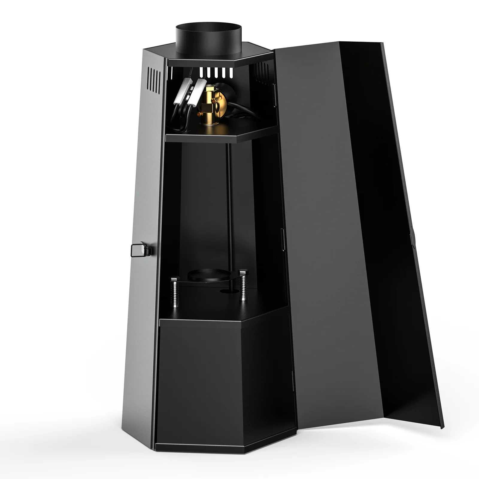 Fieryzeal 80W Fire Spray Effect Flame Thrower Hexagonal DMX512 Flame Projector Machine Stage Bar Outdoor Performance