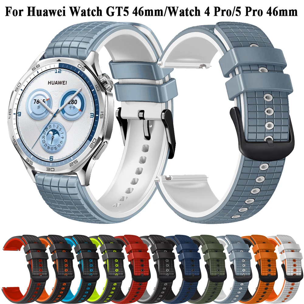22mm Straps For Huawei Watch GT 5 GT5 Pro 46mm Bracelet Wristband for Huawei GT 4 3 SE 2 Pro 46mm Silicone Watchband Replacement