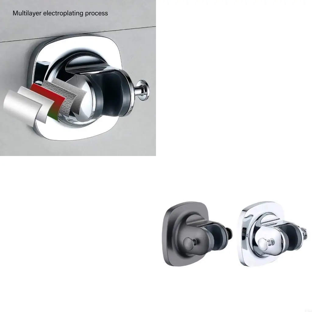 

Modern Shower Wall Mount Brackets No Drilling Required Strong Adhesive Adjust Showerhead Holder for Home