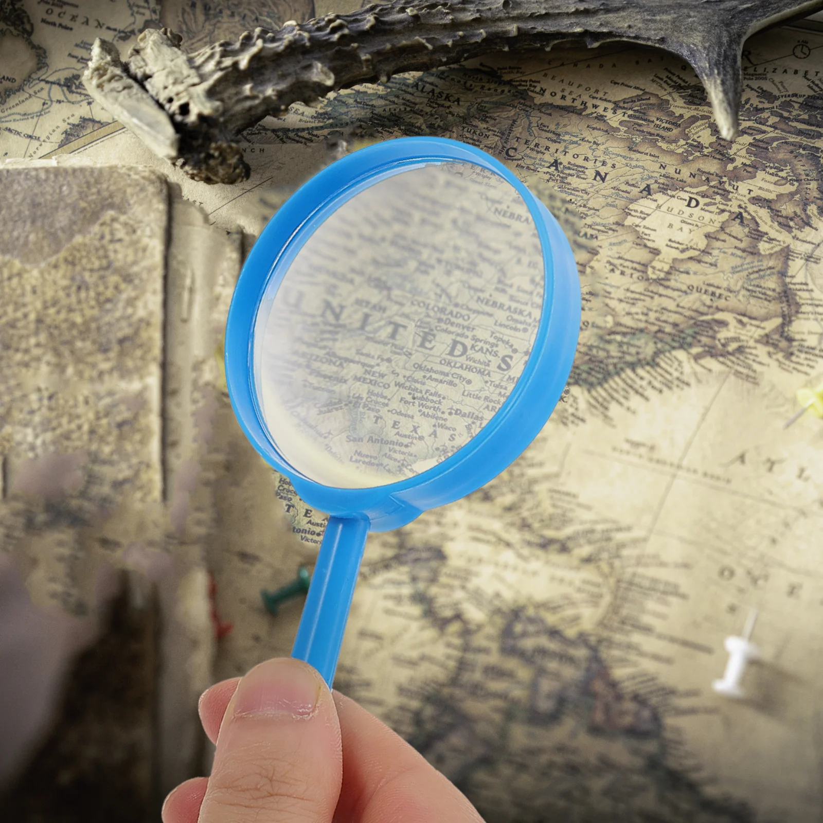 6pcs Handheld Magnifying Glass Plastic Magnifiers Durable Portable Reading Tools With Handle For Colorful Blue