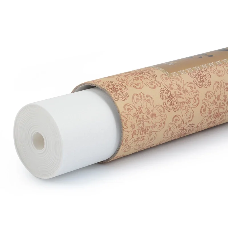 Wenzhou Plants Fiber Rice Paper Chinese Calligraphy Painting Half-Ripe Xuan Fiber Paper Long Roll Chinese Painting Xuan