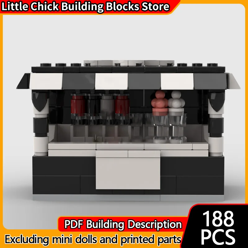 

City Street View Model MOC Building Bricks Monster Ice Cream Stand Modular Technology Children Holiday Gifts Assemble Toys Suit