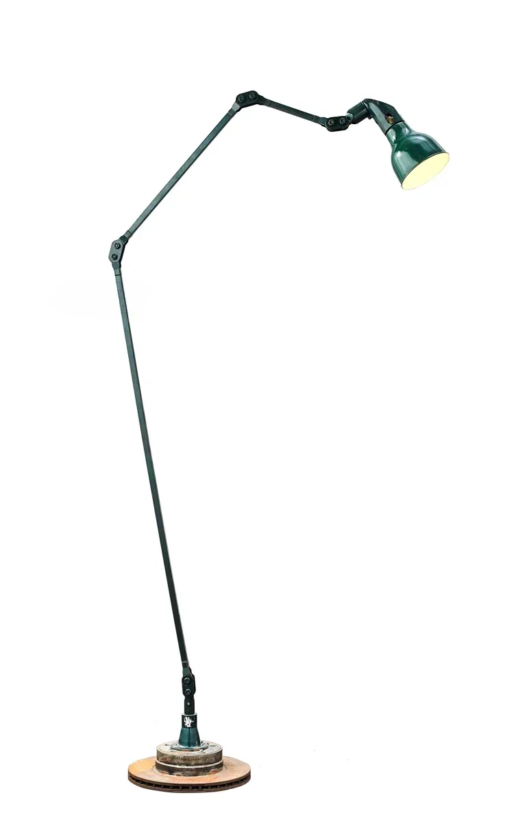 Retro floor lamp foldable long arm floor lamp, simple classic lamp