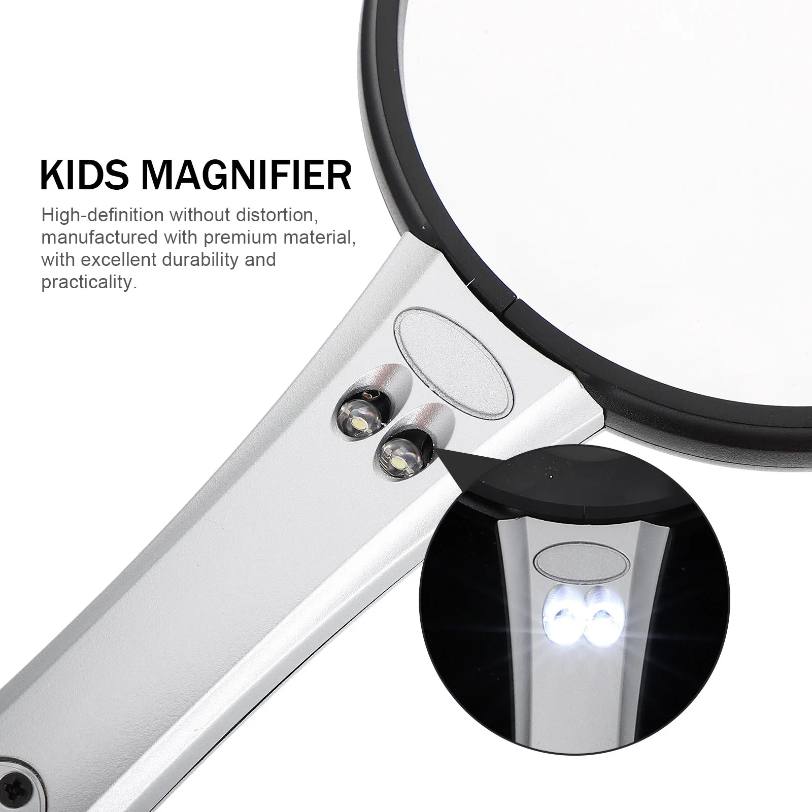 

1Pcs Handheld LED Magnifying Glass Reading Magnifier Elderly Portable Bright Light for Books Newspapers Maps Electronics