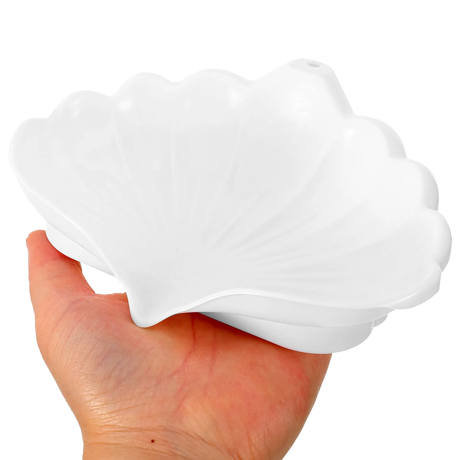 Seashell Soap Dish Plastic Soap Holder Countertop Soap Tray Bathroom Shell Soap Box Hand Dispenser Drain Rack 16.8X13.2X5.3cm