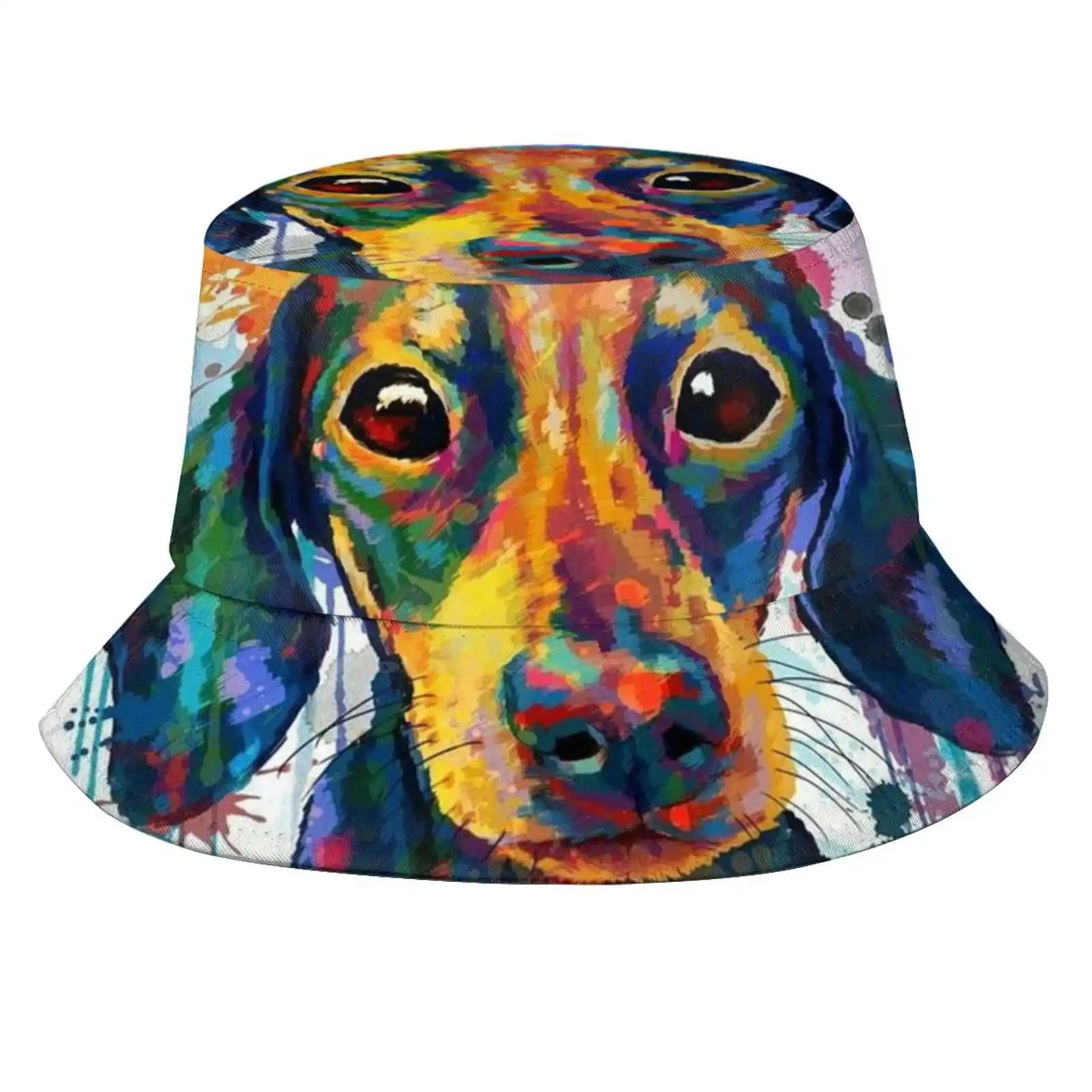 Dachshund Dog Art Sun Cap Fisherman Hat Bucket Hats Dogs Pets Puppy Funny Animals Dachshunds Weiner Dog Wiener Dog Hot Dog