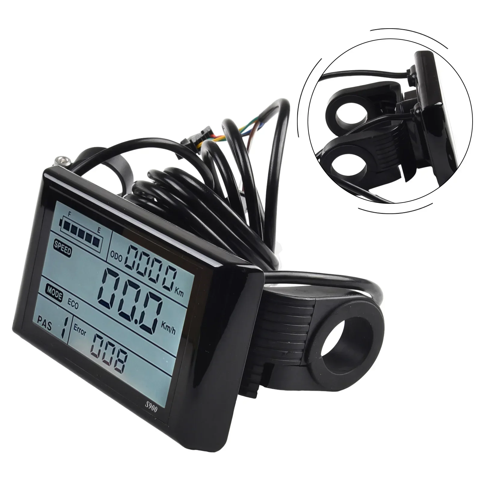 Prático Painel de Display LCD de Alta Qualidade, SM Plug com Plugue de Luz, UART Bicicleta Elétrica, Novo, S900, 24V, 36V, 48V, 60V, 72V