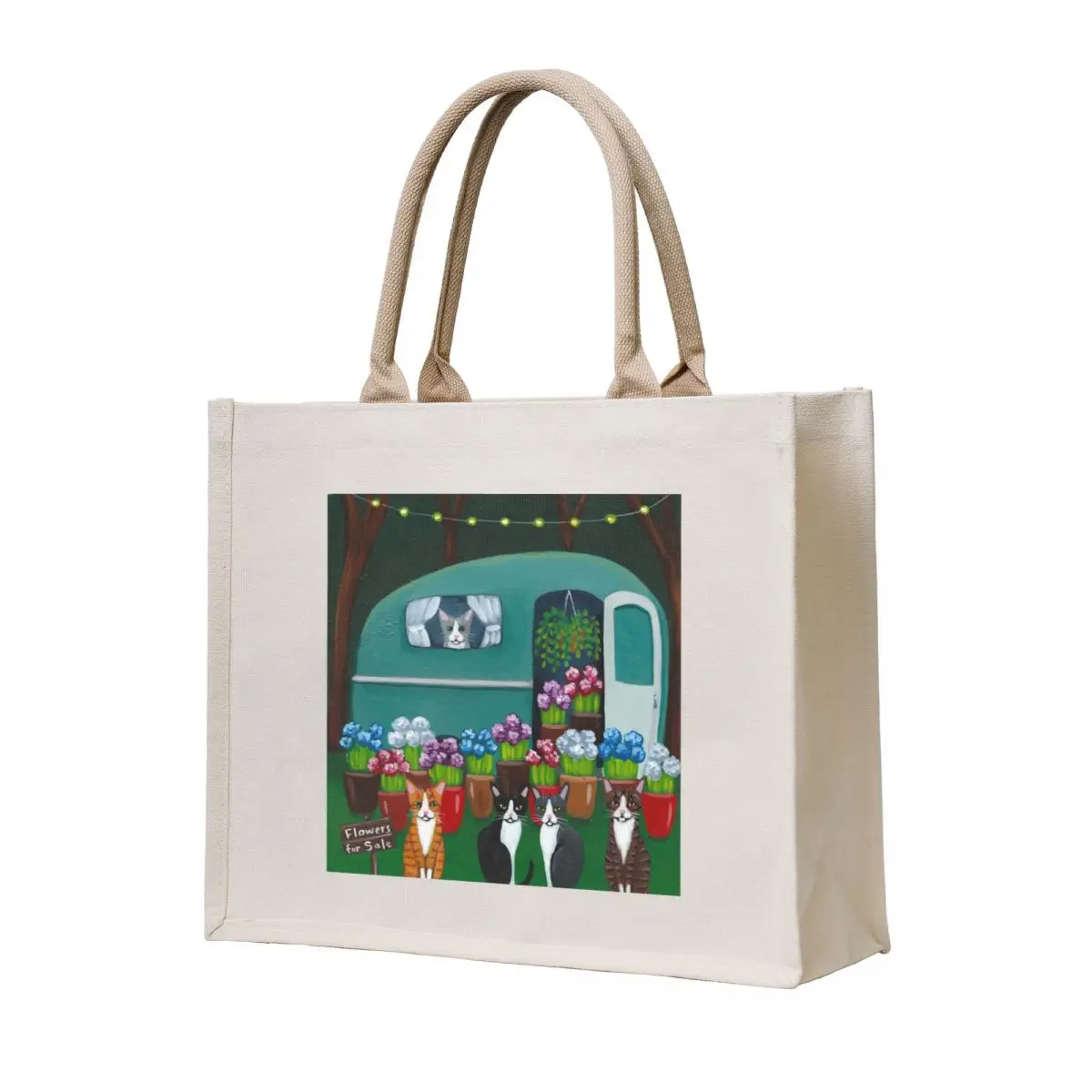 

Cats Flowers For Sale Tote Bag shopping cart bags bags for women female bag women bag