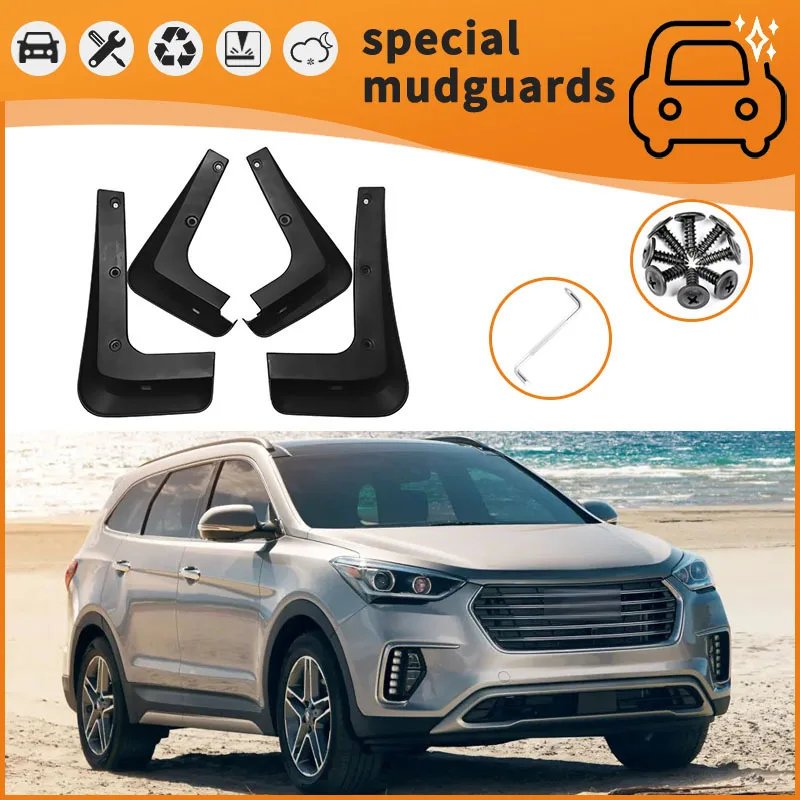 

For 06-19 Hyundai Santa Fe models Mudguards Fender Mudflaps Front Rear Flares Splash Guards Cover Car Accessorie