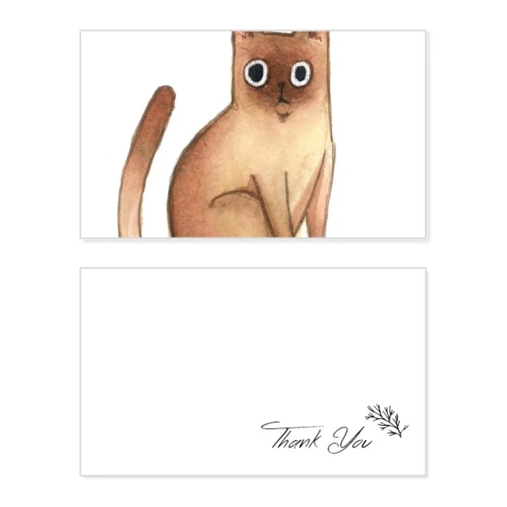 

Miaoji Painting Watercolor Cat Siamese Thank You Card Birthday Paper Greeting Wedding Appreciation
